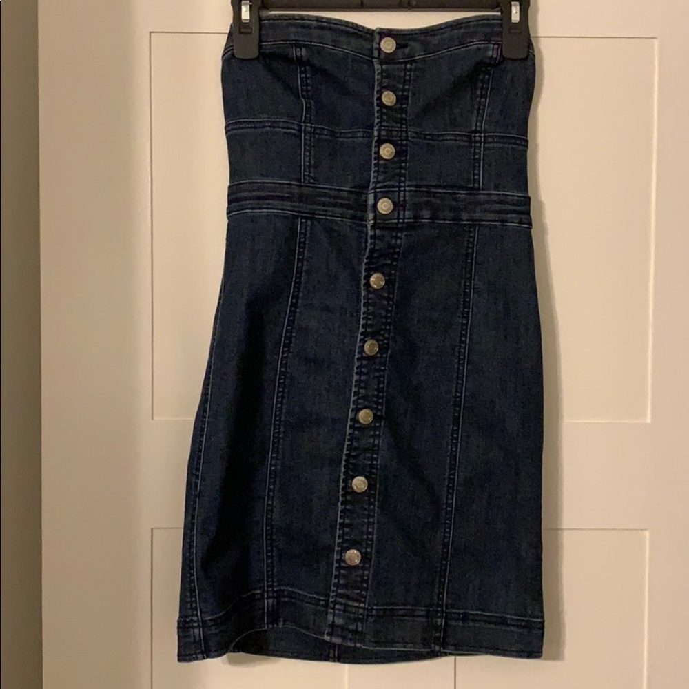 Denim mini dress with tags still on!